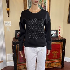NWOT Ochirly Neoprene Embroidered Sweatshirt S
